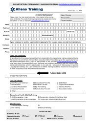 WORK REQUEST FORM - Allens Training