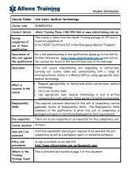 (BSBMED201A) Use basic medical terminology - Allens Training