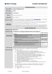 Delivery and assessment strategy outline - Allens Training