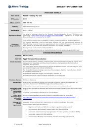 Delivery and assessment strategy outline - Allens Training