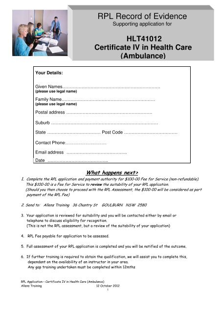 RPL Record of Evidence