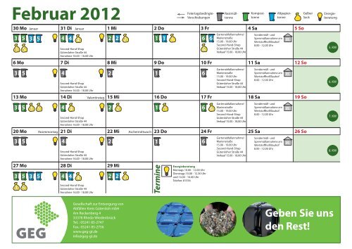 Verler Umweltkalender 2012 - Stadt Verl