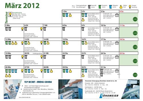 Verler Umweltkalender 2012 - Stadt Verl