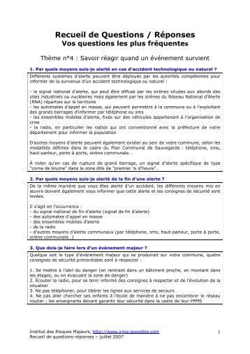 Recueil de Questions / Réponses