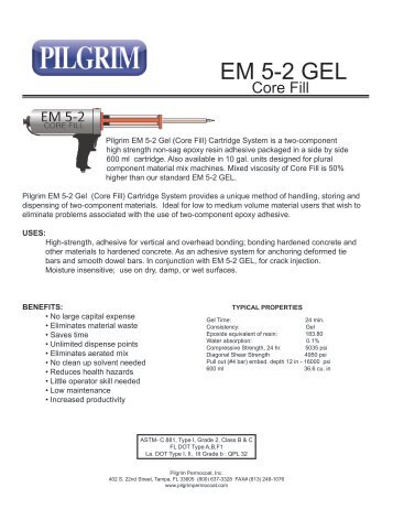 EM 5-2 Gel Core Fill - Pilgrim