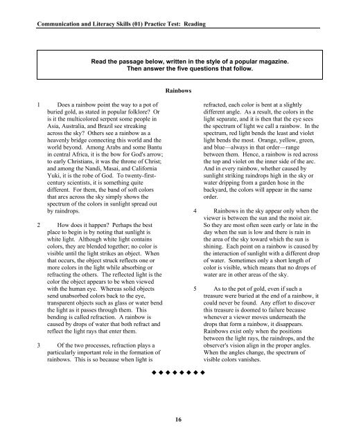 MTEL Communication and Literacy Skills (01) Practice Test