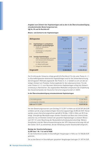 Bericht des Vorstands über das Geschäftsjahr 2011