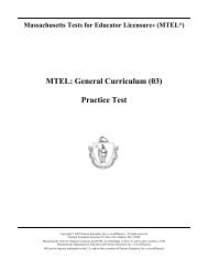 MTEL: General Curriculum (03) Practice Test - MTELs