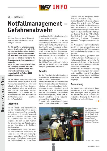 INFo - Werkfeuerwehrverband Deutschland eV