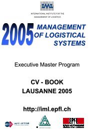 MANAGEMENT OF LOGISTICAL SYSTEMS