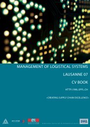 MANAGEMENT OF LOGISTICAL SYSTEMS LAUSANNE 07 CV BOOK