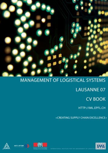 MANAGEMENT OF LOGISTICAL SYSTEMS LAUSANNE 07 CV BOOK