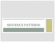 SENTENCE PATTERNS