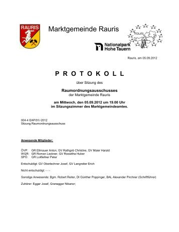 protokoll - WGR - Rauris