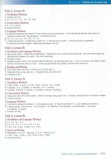 World Link 1 Workbook Answer Key - Seven Idiomas