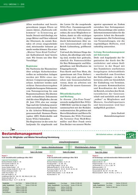 umschau - WGLi Wohnungsgenossenschaft Lichtenberg eG