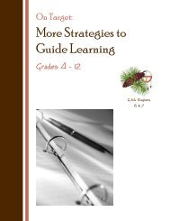 More Strategies to Guide Learning