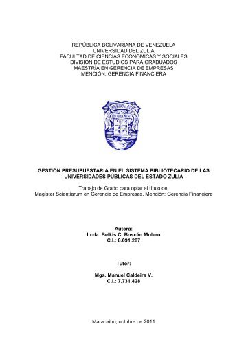 TESIS FINAL. FORMATO PDF - inicio - Universidad del Zulia
