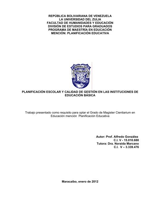 república bolivariana de venezuela la universidad del zulia ... - inicio