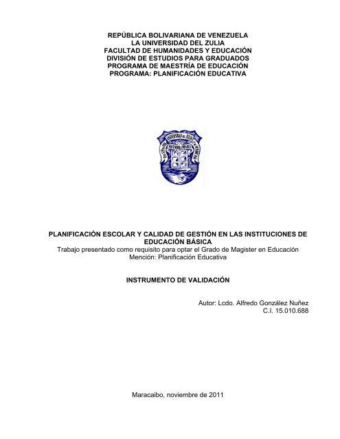 república bolivariana de venezuela la universidad del zulia ... - inicio