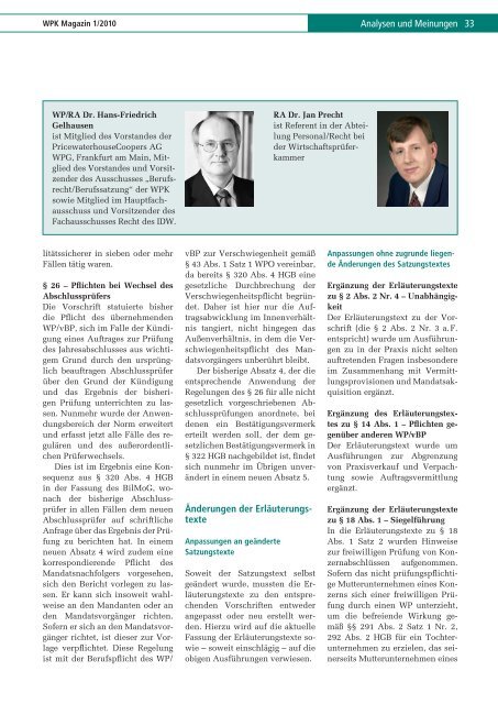 WPK Magazin 1/2010 - Wirtschaftsprüferkammer