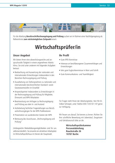 WPK Magazin 1/2010 - Wirtschaftsprüferkammer