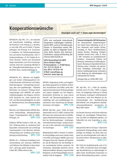 WPK Magazin 1/2010 - Wirtschaftsprüferkammer