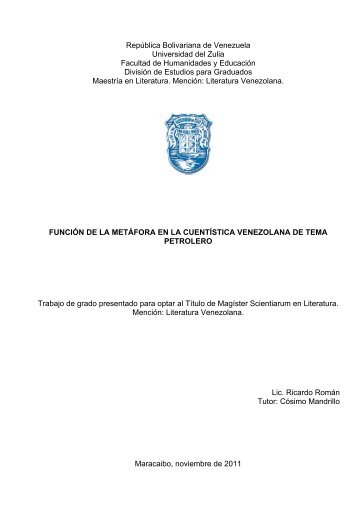 1 República Bolivariana de Venezuela Universidad del Zulia ... - inicio