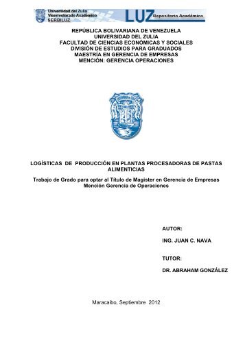 1 república bolivariana de venezuela universidad del zulia ... - inicio