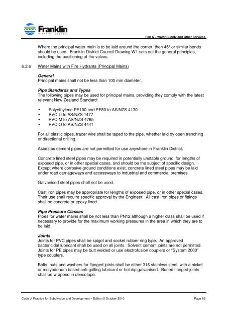 CODE OF PRACTICE FOR SUBDIVISION AND DEVELOPMENT