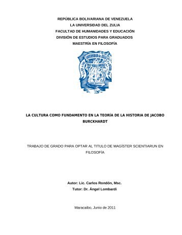 (Tesis Burckhardt Maestria) - inicio - Universidad del Zulia