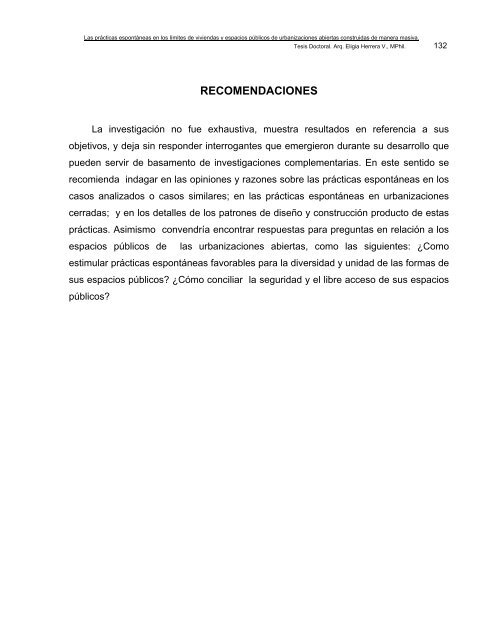 las prácticas espontáneas en los límites de viviendas y ... - inicio