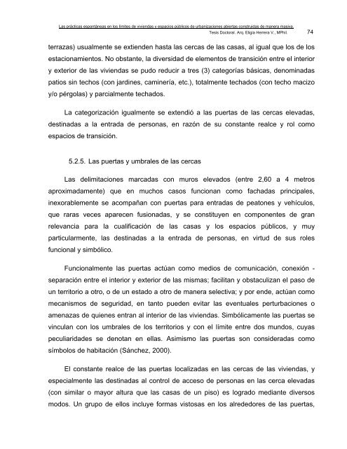 las prácticas espontáneas en los límites de viviendas y ... - inicio