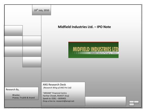 Midfield Industries-IPO Note - ANS Pvt. Ltd.