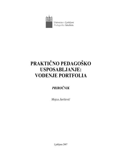 praktično pedagoško usposabljanje: vodenje portfolia