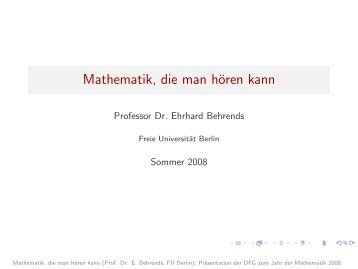 Mathematik, die man hören kann - DFG-Zahlenwissen