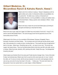 Gilbert Medeiros Sr Mccandless Ranch & Kahuku Ranch Hawai`i