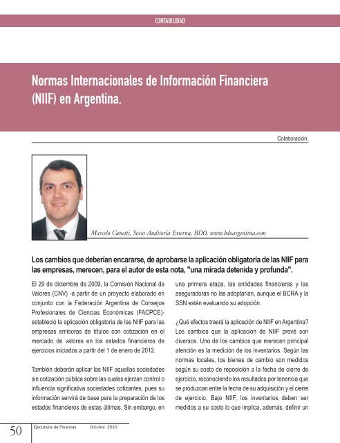 Normas Internacionales de Información Financiera (NIIF) en Argentina