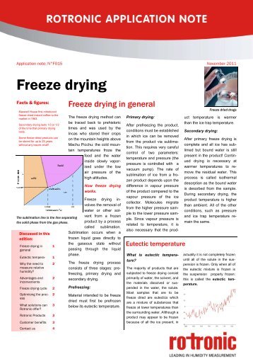 Freeze drying