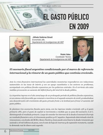 El Gasto PÃºblico en 2009. - iaef instituto argentino de ejecutivos de ...