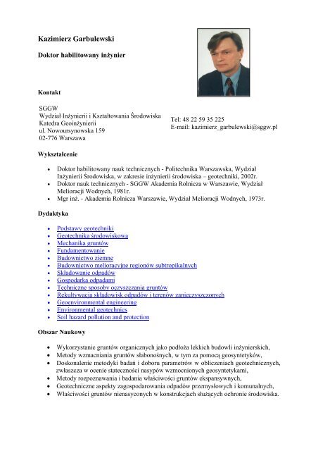 Kazimierz Garbulewski Doktor habilitowany inżynier