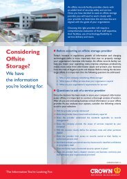 Considering Offsite Storage? - Crown Records Management