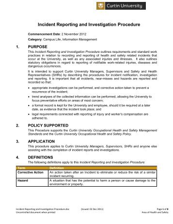 accident investigation for fab safety engineers incident report policy