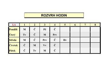 ROZVRH HODIN