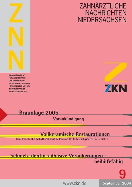 ZNN 7+8/2004, S. 38-41 - Zahnärztekammer Niedersachsen