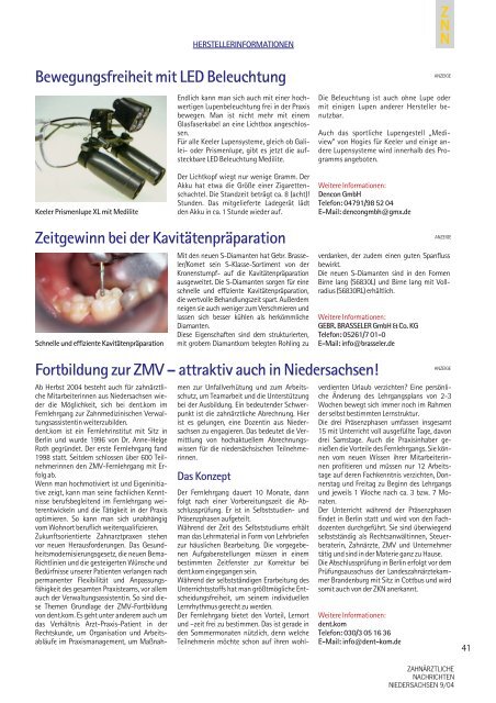 ZNN 7+8/2004, S. 38-41 - Zahnärztekammer Niedersachsen