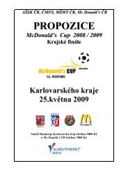 PROPOZICE PRO OKRSEK - McDonald's Cup