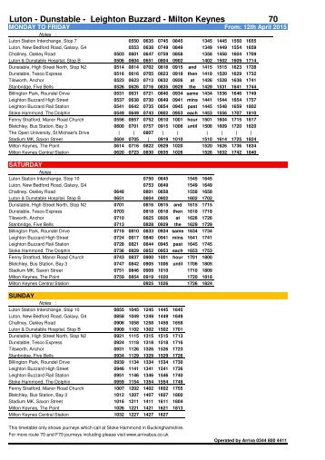 Luton - Dunstable - Leighton Buzzard - Milton Keynes 70