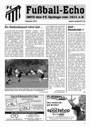 Fußball Echo September 2012 lesen - FC Springe von 1911