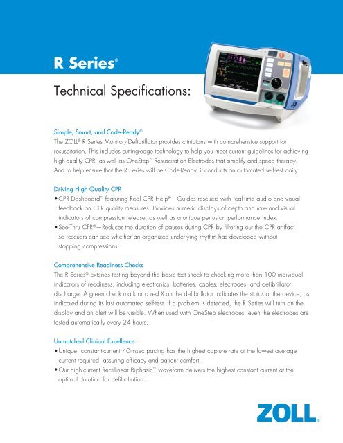 R Series Defibrillators - ZOLL Medical Corporation